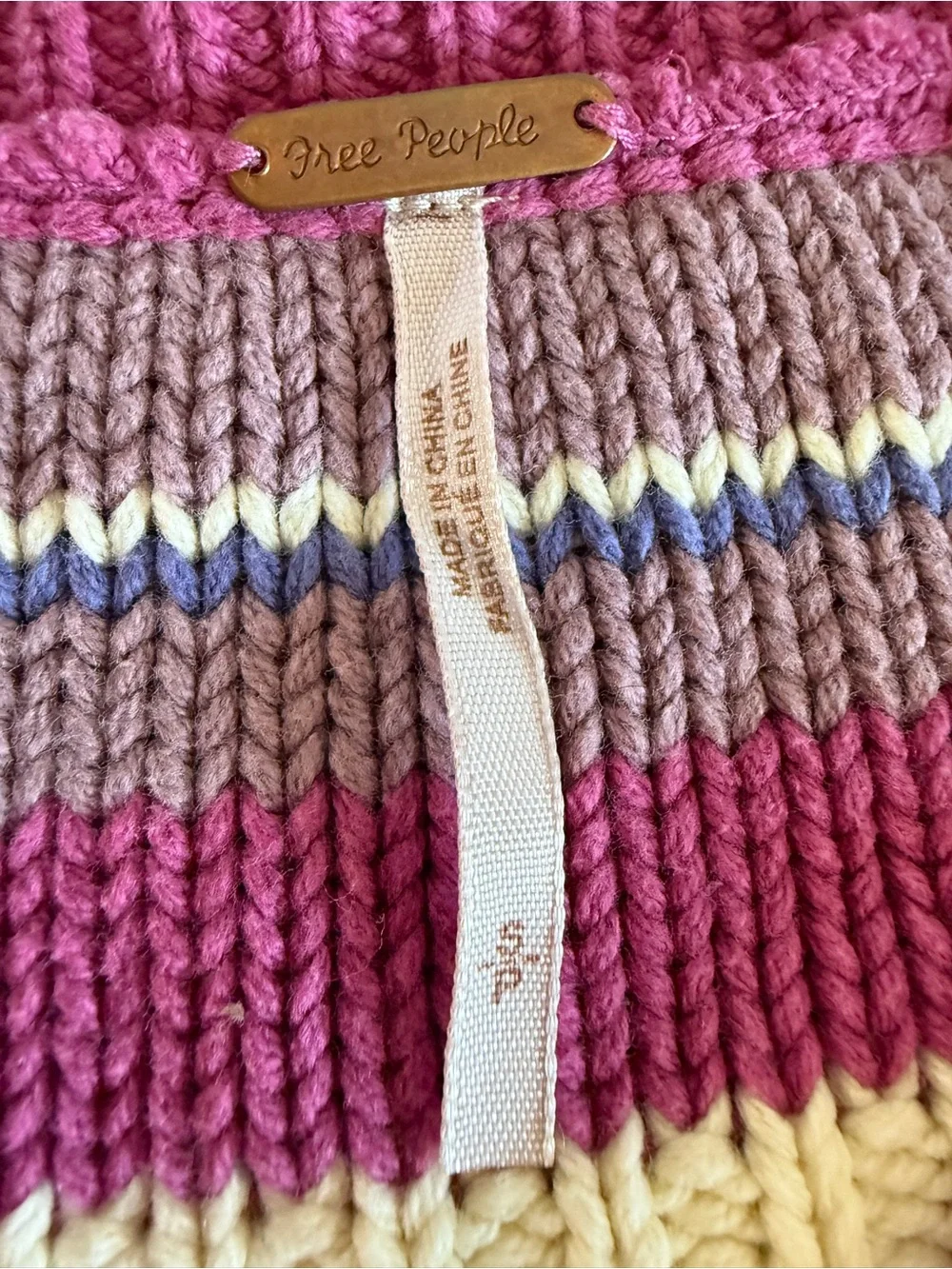 Free People Babydoll Striped Button Cardigan Pink Small EUC